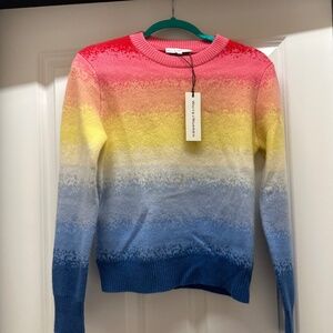White + Warren rainbow ombre cashmere sweater NWT - xs